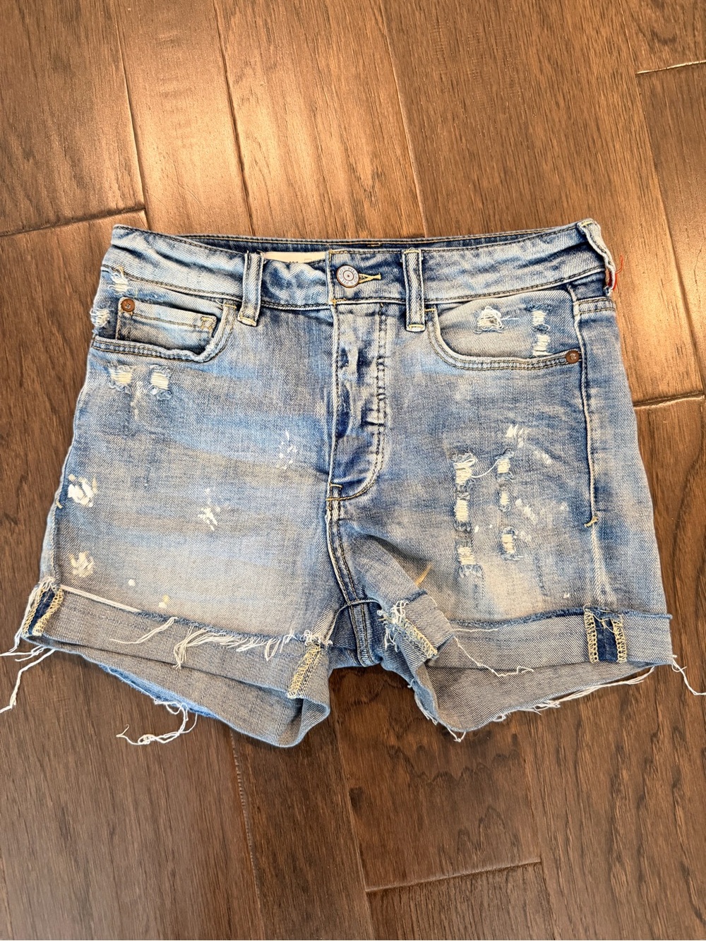 Anthropologie Pilcro Light Blue Distressed Denim Shorts